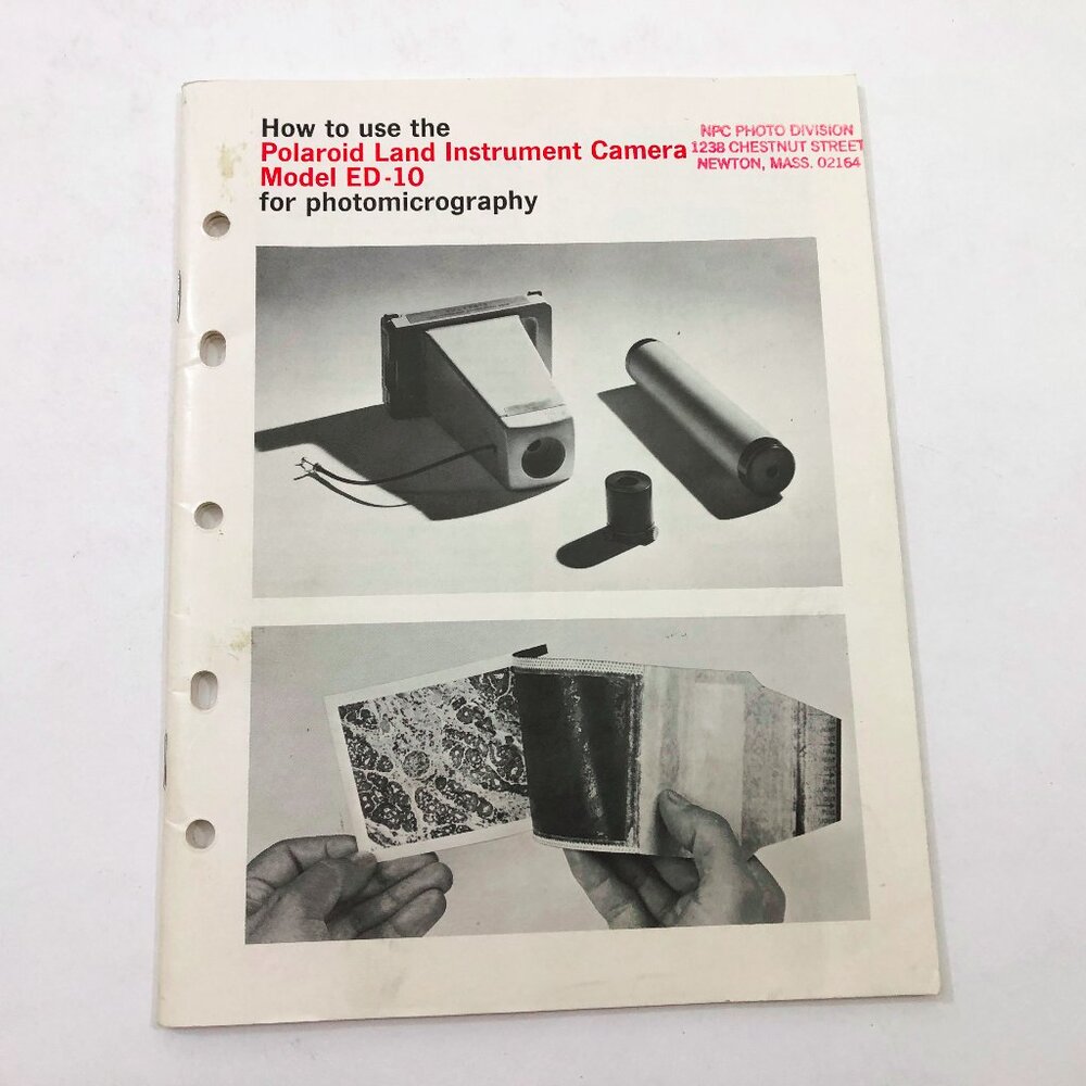 Manual How to use Polaroid Land Instrument Camera Model ED-10 photomicrography